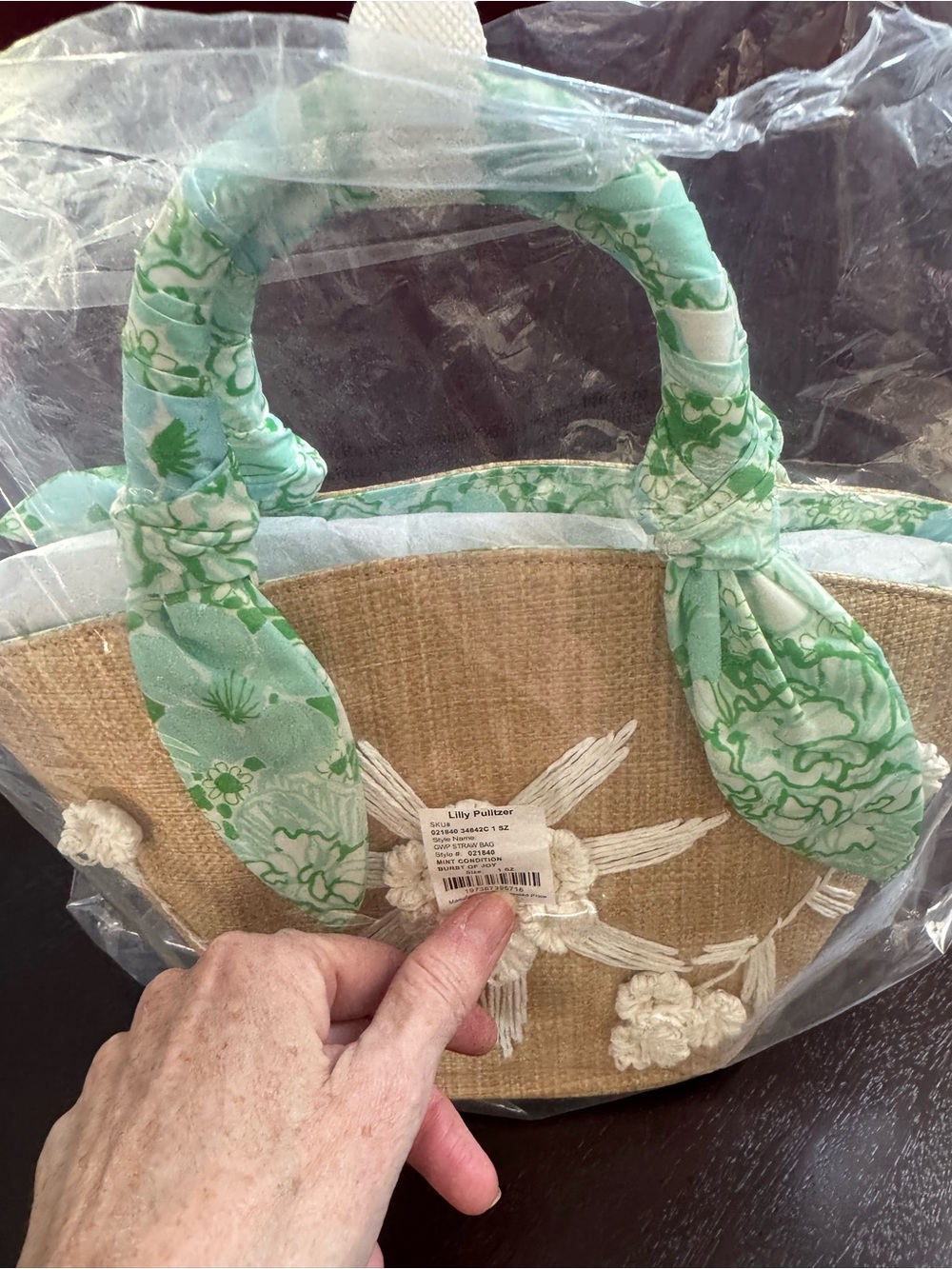 Lilly Pulitzer Panama Straw Bag New Pattern “Mint Condition Burst Of Joy” - Picture 9 of 9